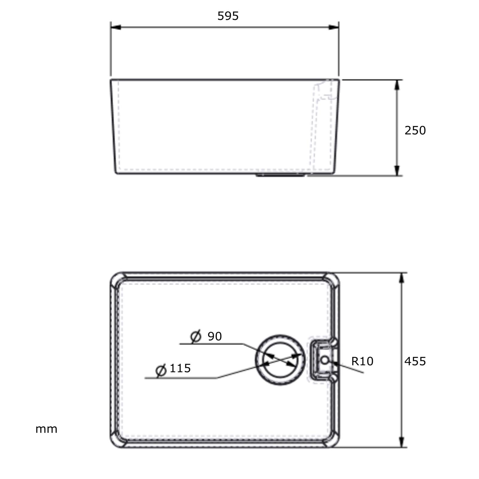 Liquida BL290WH 1.0 Bowl Belfast Inset Or Undermount Gloss White Kitchen Sink